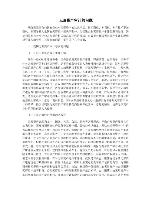 无形资产审计的问题