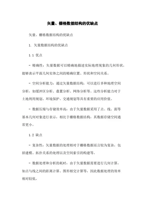 矢量、栅格数据结构的优缺点-无删减范文