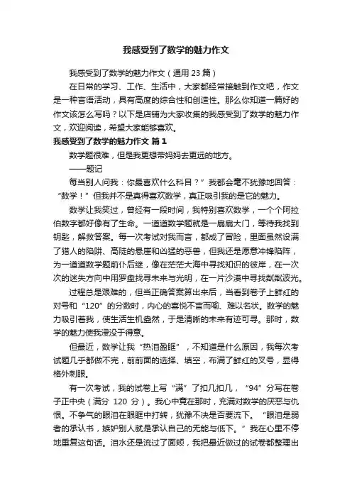 我感受到了数学的魅力作文