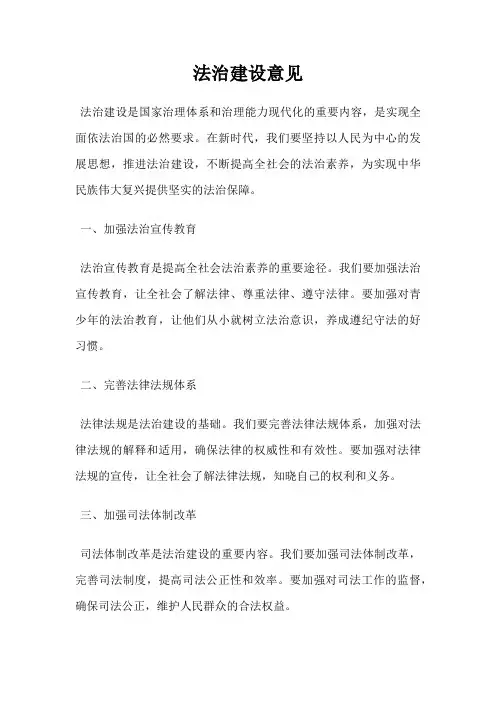 法治建设意见