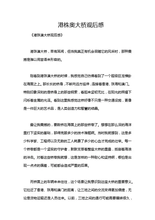港株奥大桥观后感