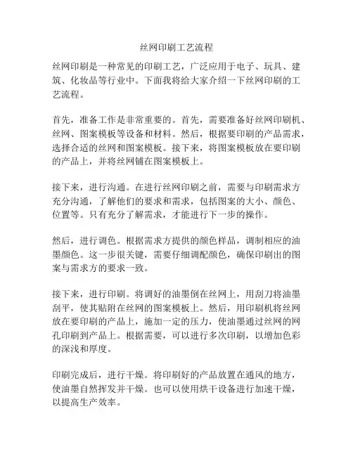丝网印刷工艺流程