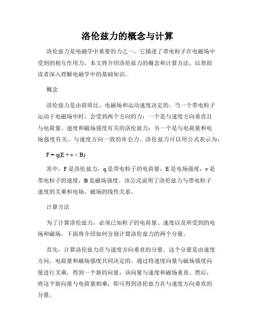 洛伦兹力的概念与计算