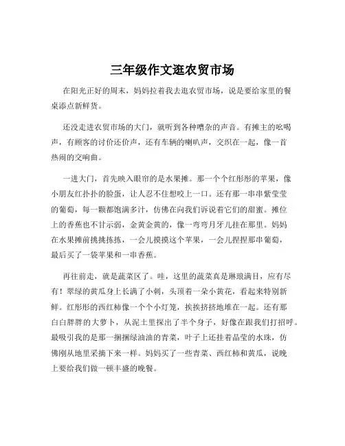 三年级作文逛农贸市场