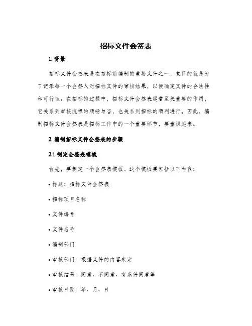 招标招标文件会签表