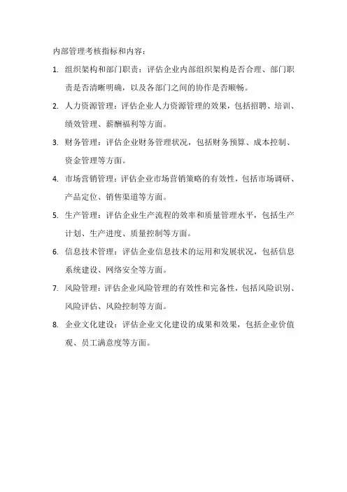 内部管理考核