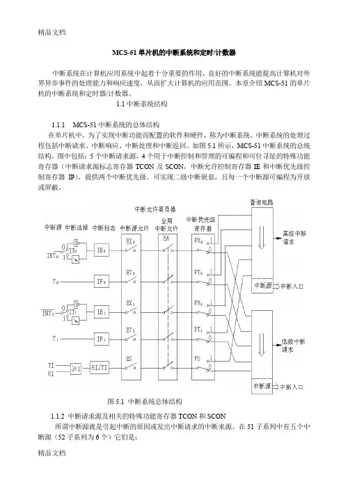 (整理)MCS-51单片机的中断系统和定时计数器.