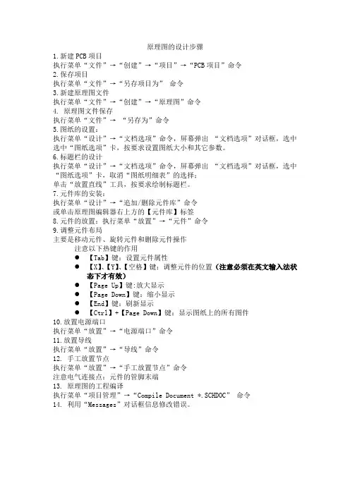 原理图的设计步骤