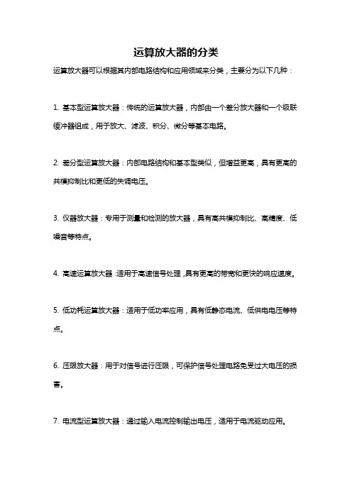 运算放大器的分类