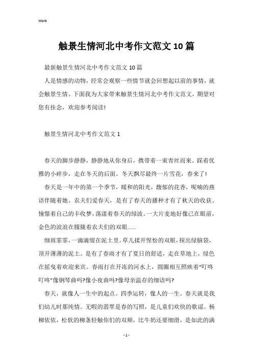 触景生情河北中考作文范文10篇