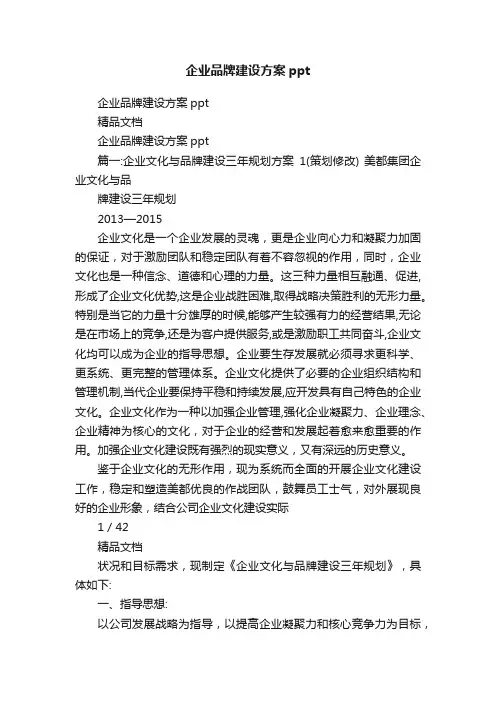 企业品牌建设方案ppt