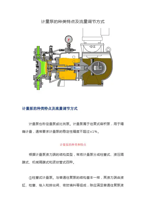 计量泵的种类特点及流量调节方式