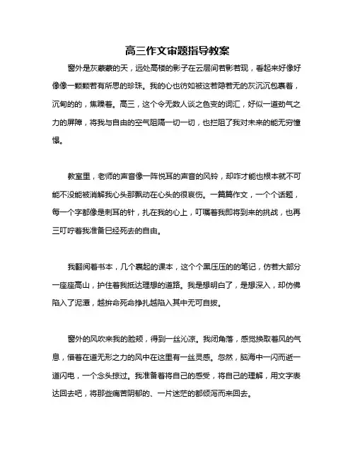 高三作文审题指导教案