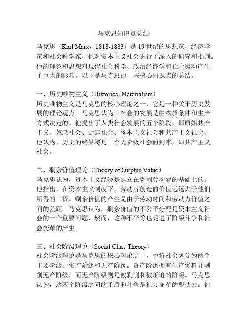 马克思知识点总结