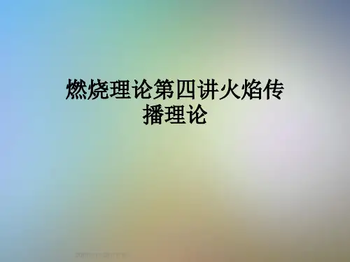 燃烧理论第四讲火焰传播理论