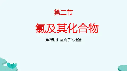 人教版高中化学必修一 氯及其化合物 海水中的重要元素—钠和氯课件(第2课时氯离子的检验)