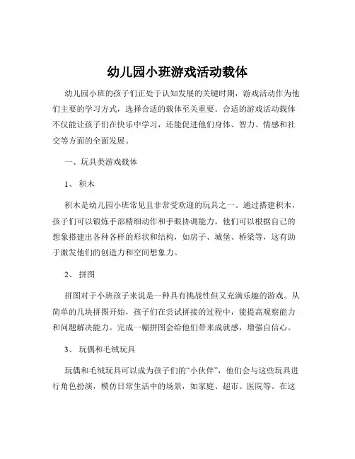 幼儿园小班游戏活动载体