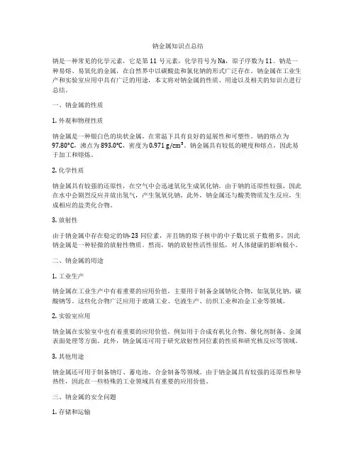 钠金属知识点总结