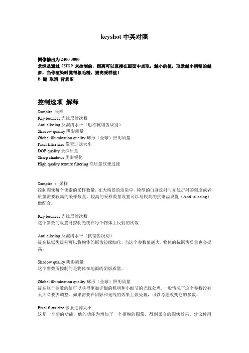 keyshot新手入门参数详解