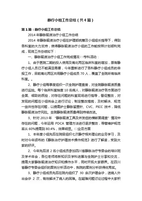 静疗小组工作总结（共4篇）