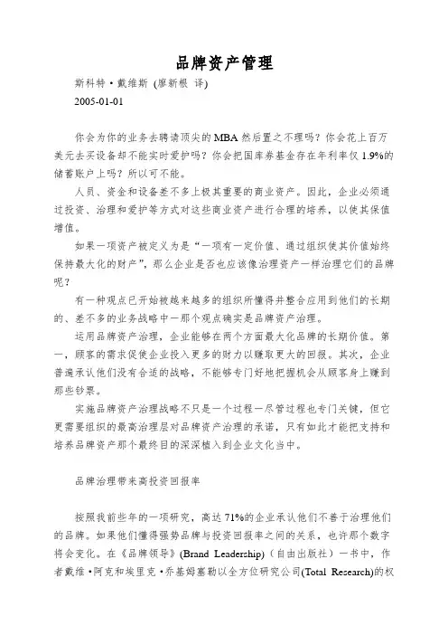 品牌资产管理
