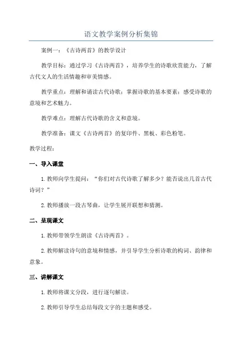 语文教学案例分析集锦