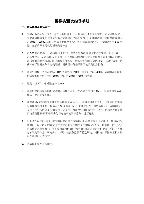 摄像头参数测试指导