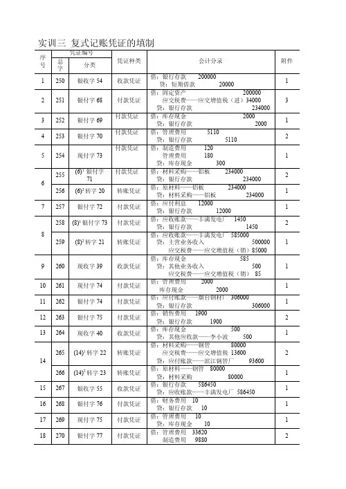 [教学]基础会计实训教程参考答案
