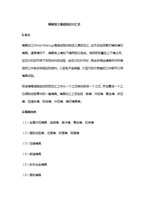 模具加工基础知识大汇总