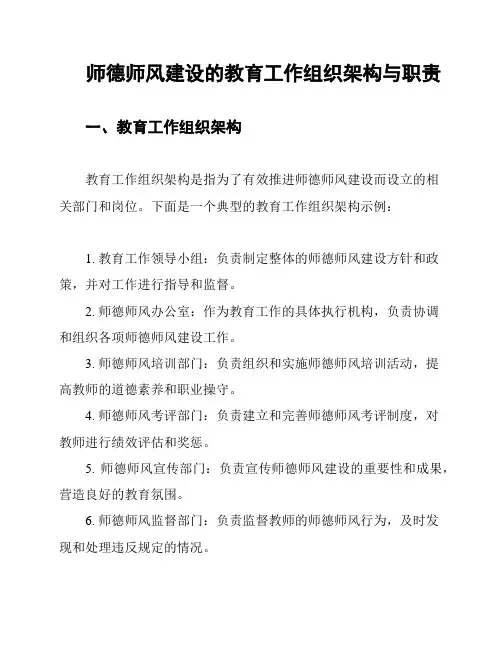 师德师风建设的教育工作组织架构与职责