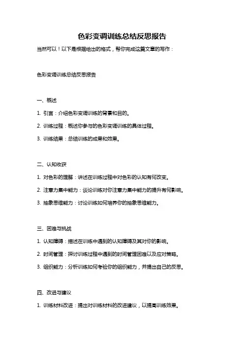 色彩变调训练总结反思报告