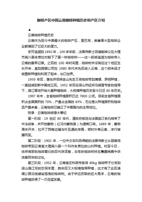 咖啡产区中国云南咖啡种植历史和产区介绍