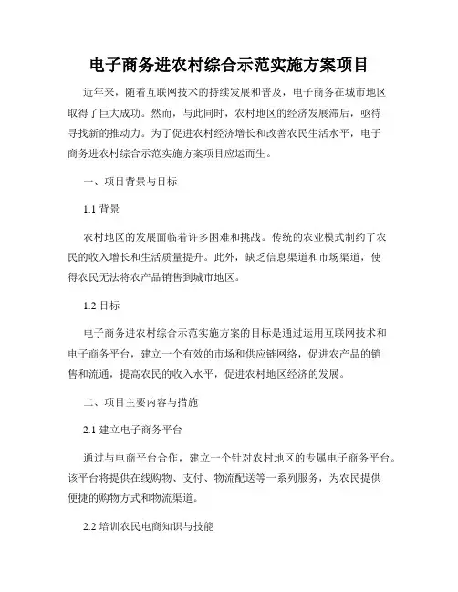 电子商务进农村综合示范实施方案项目