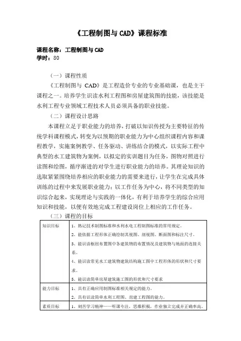 工程制图与识图课程标准