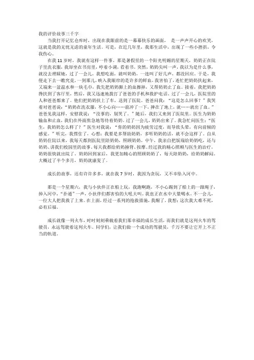 我的评价故事三千字