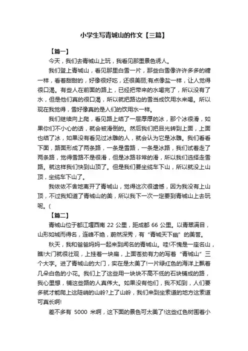 小学生写青城山的作文【三篇】