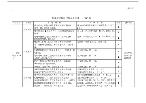健康促进医院评价参考标准.docx