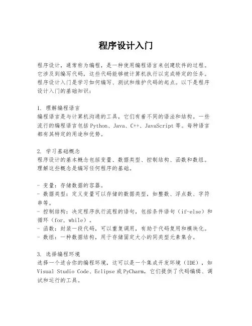 程序设计入门