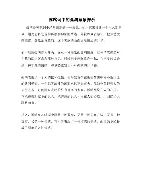 苏轼词中的孤鸿意象探析