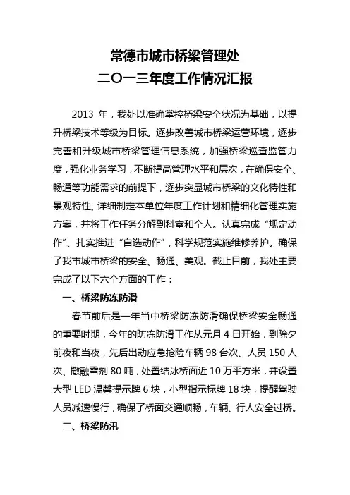 2013年工作情况汇报