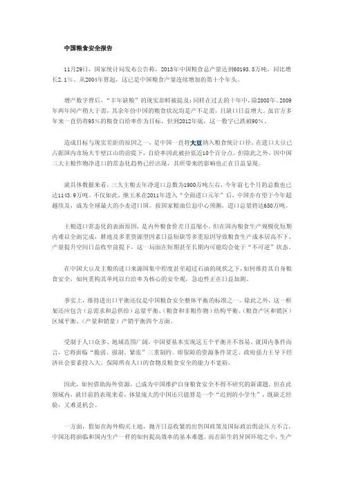 中国粮食安全报告.doc