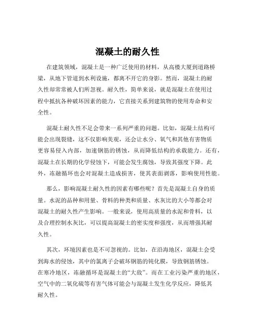 混凝土的耐久性