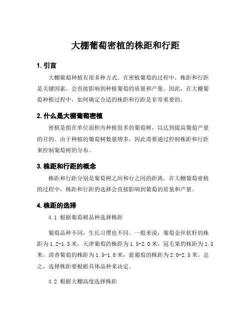 大棚葡萄密植的株距和行距