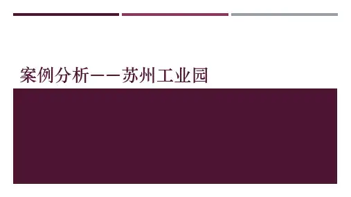 苏州工业园案例分析