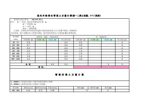 给排水管道土方量计算公式