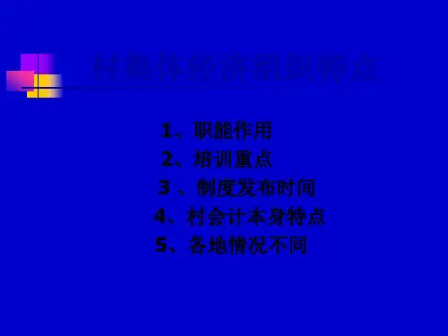村集体经济组织会计培训课程65页PPT