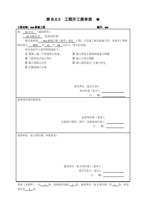 表B.2工程开工报审表.doc