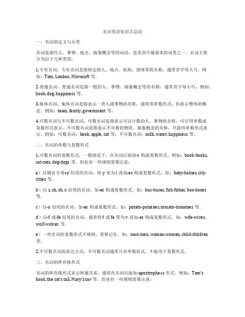名词英语知识点总结