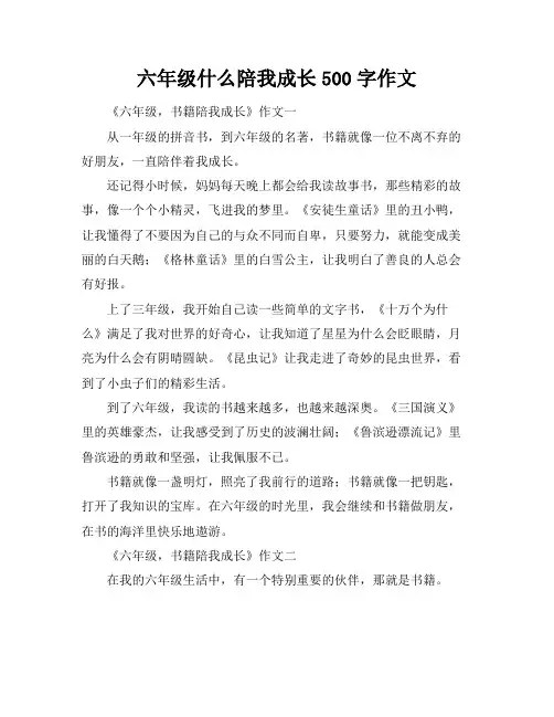 六年级什么陪我成长500字作文