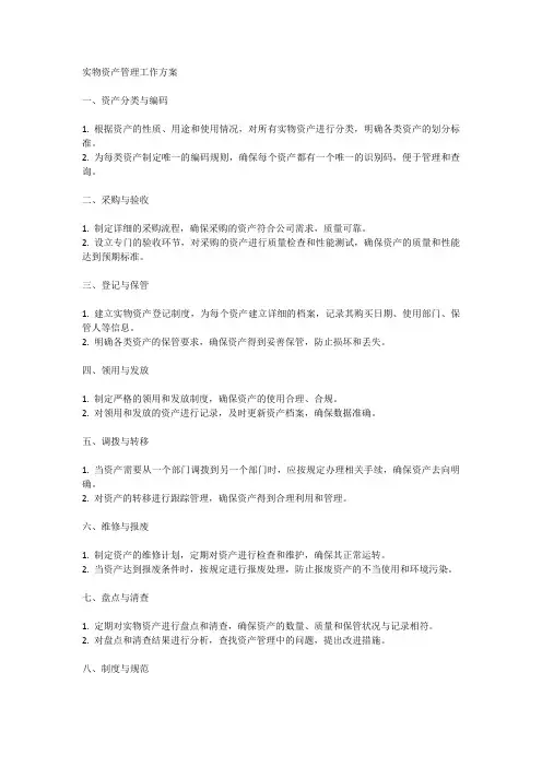 实物资产管理工作方案